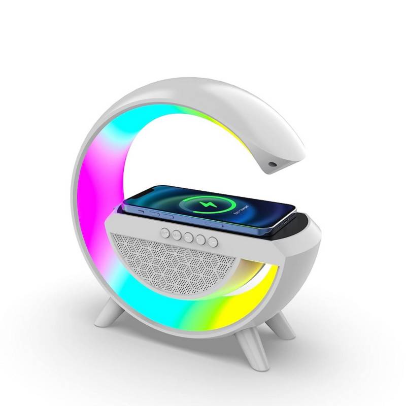 Lampara RGB Con Parlante Bluetooth y Carga Inalámbrica Para Smartphone  GENERICO