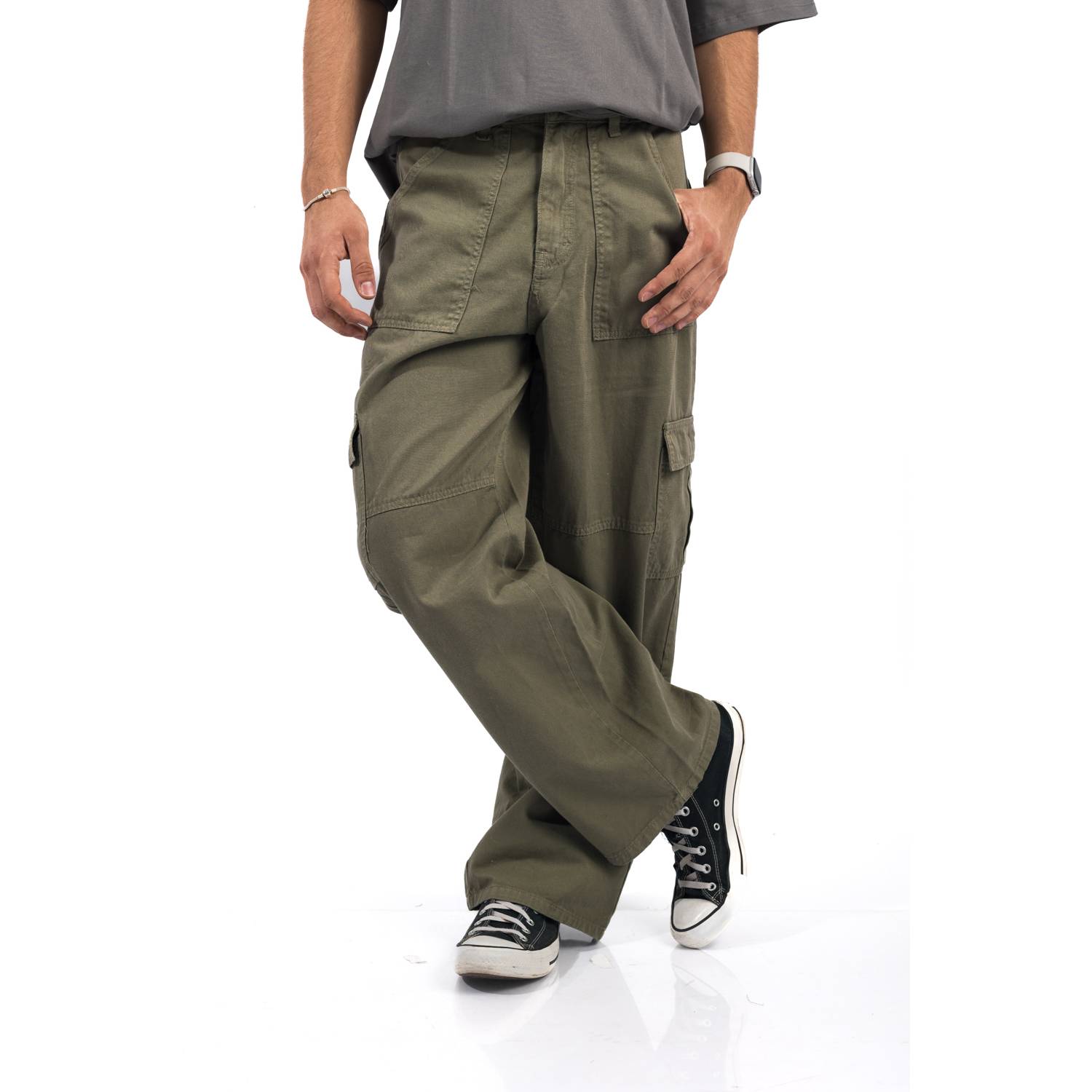 Pantalones Cargo Elásticos Para Hombre Moda Deportivo Militar Con Bolsillos  Mens