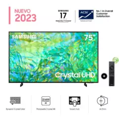 SAMSUNG - Televisor Samsung 75 Pulg. Crystal Smart TV UHD 4K UN75CU8000GXPE (2023)
