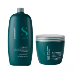 ALFAPARF MILANO - ALFAPARF Semi Di Lino - Pack Reconstruction Shampoo 1L Mascarilla 500ML