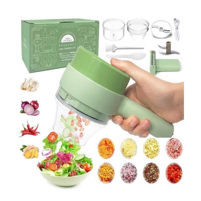 Cortador de Verdura Eléctrico de mano 4 en 1, Cortador de Verduras Eléctrico  Inalámbrico Portátil, Cortadora, Picadora, Picadora Verduras, Para Picar  Varios Vegetales (C) : : Hogar y Cocina