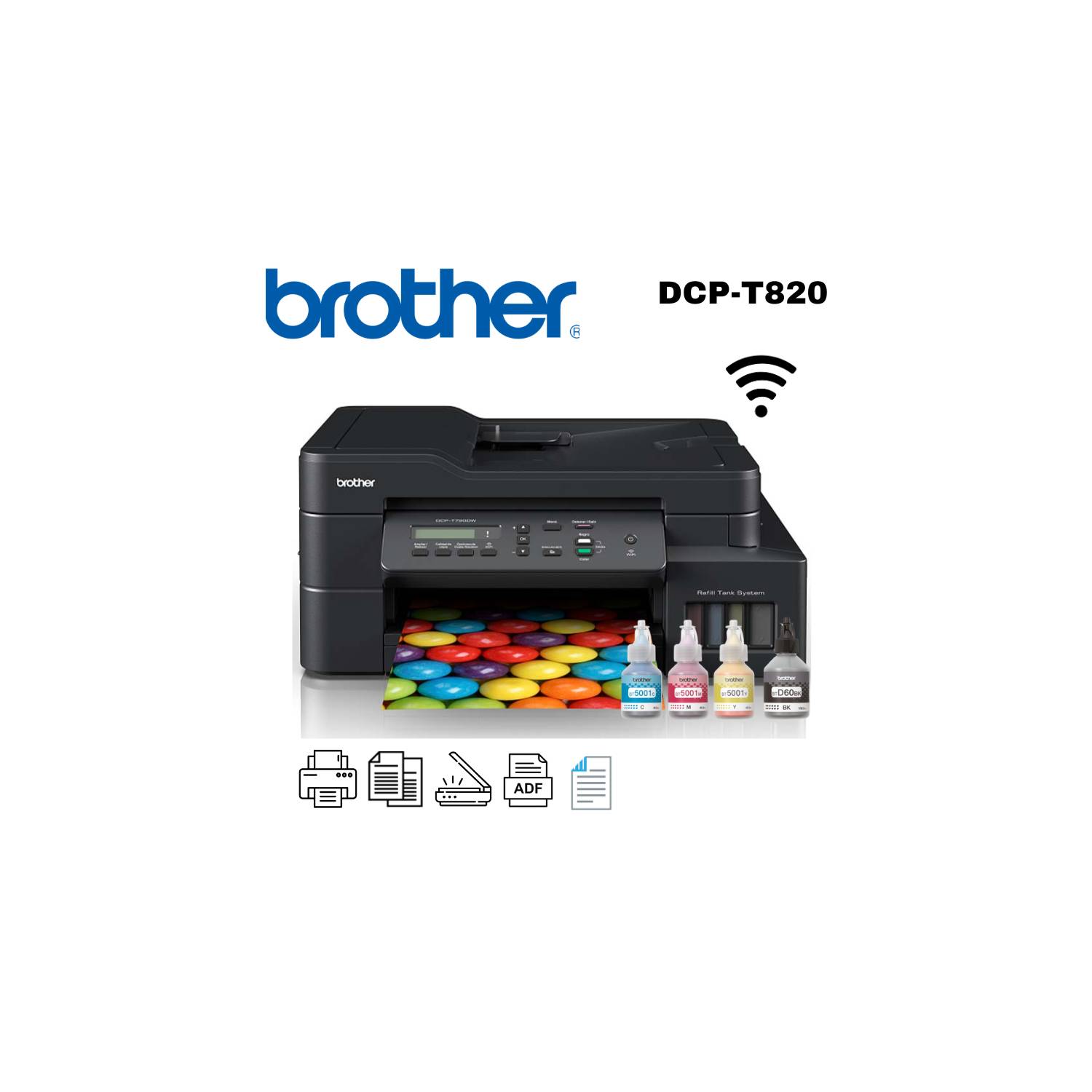 Impresora Brother DCP-T820DW Continua Multifunción