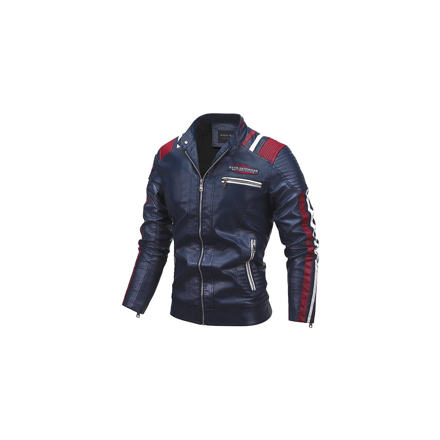 Chaqueta casual para hombre en poliéster-azul. GENERICO