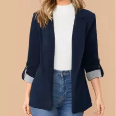 BLWOENS - Chaqueta Blazer delgada abrigo casual para mujeres - Azul