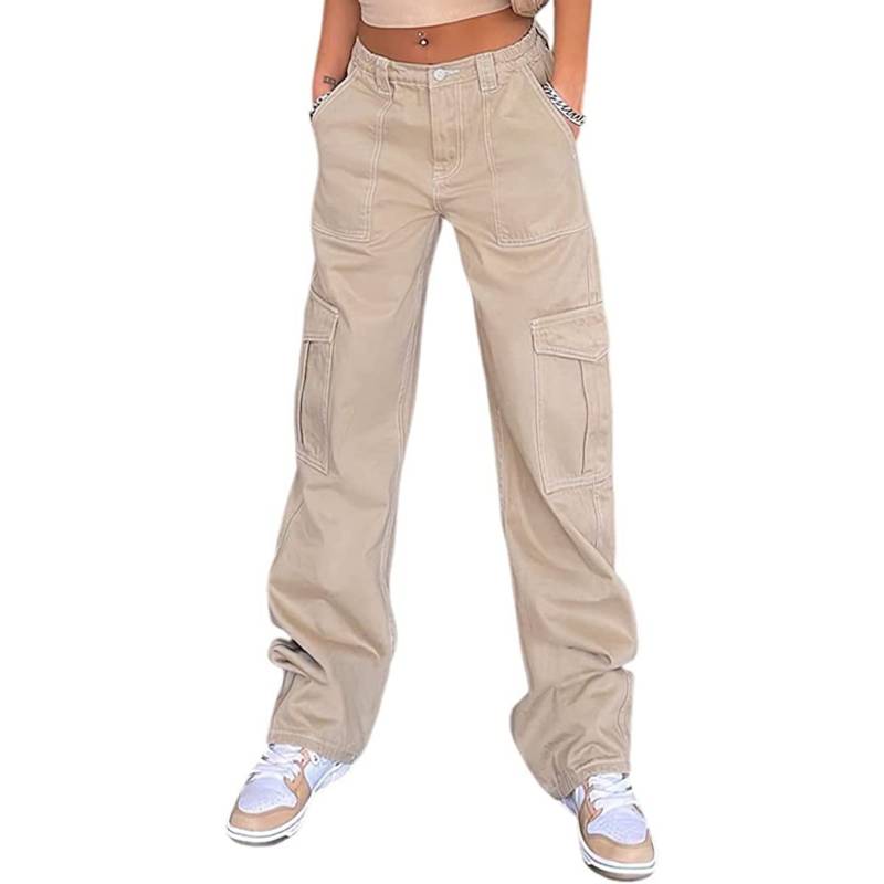 Comprar Pantalón militar cintura alta Khaki Pantalones ajustados