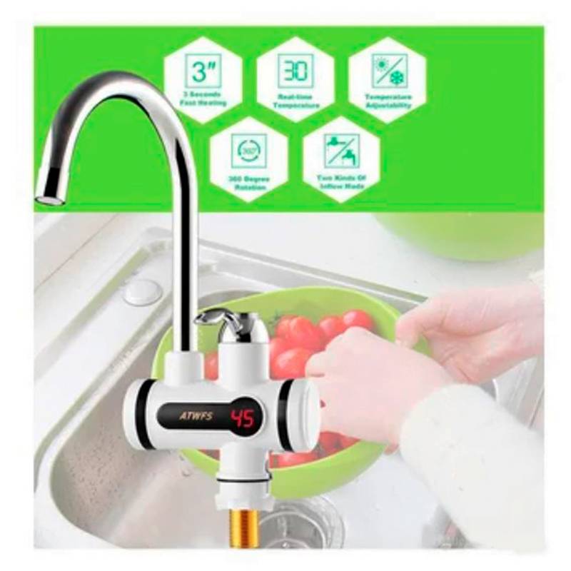 Caño Grifo Electrico Calentador De Agua Instantaneo Ducha BUYPAL