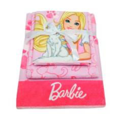 Set x3Toallas de baño Barbie