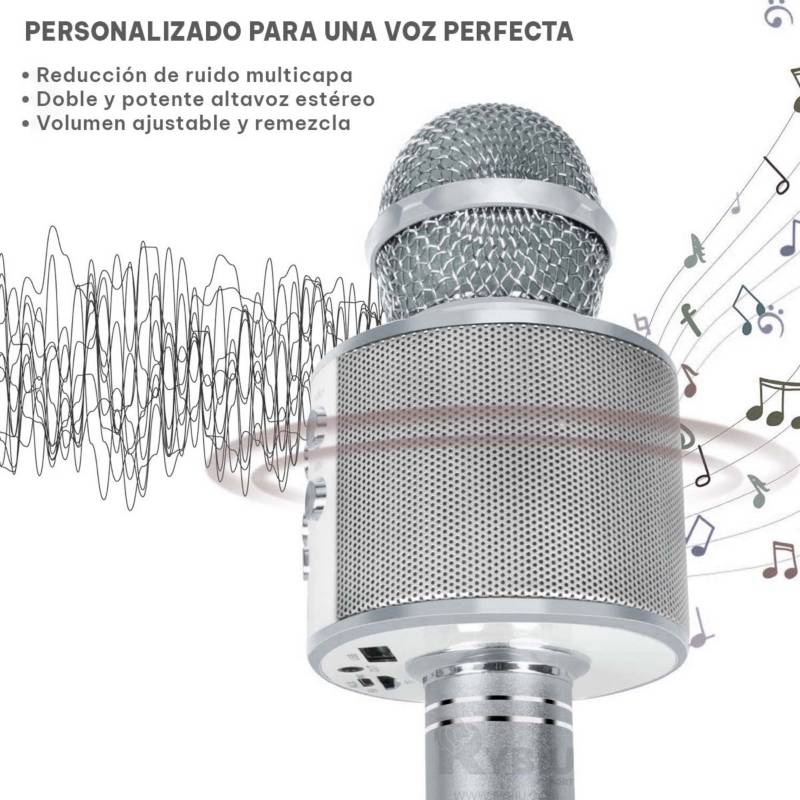 Microfono Inalambrico Bluetooth de Color Gris GENERICO