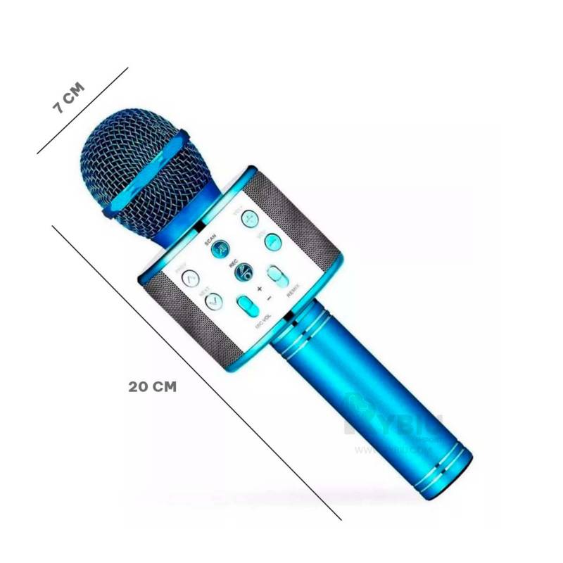 Microfono Bluetooth Inalambrico de Color Celeste GENERICO