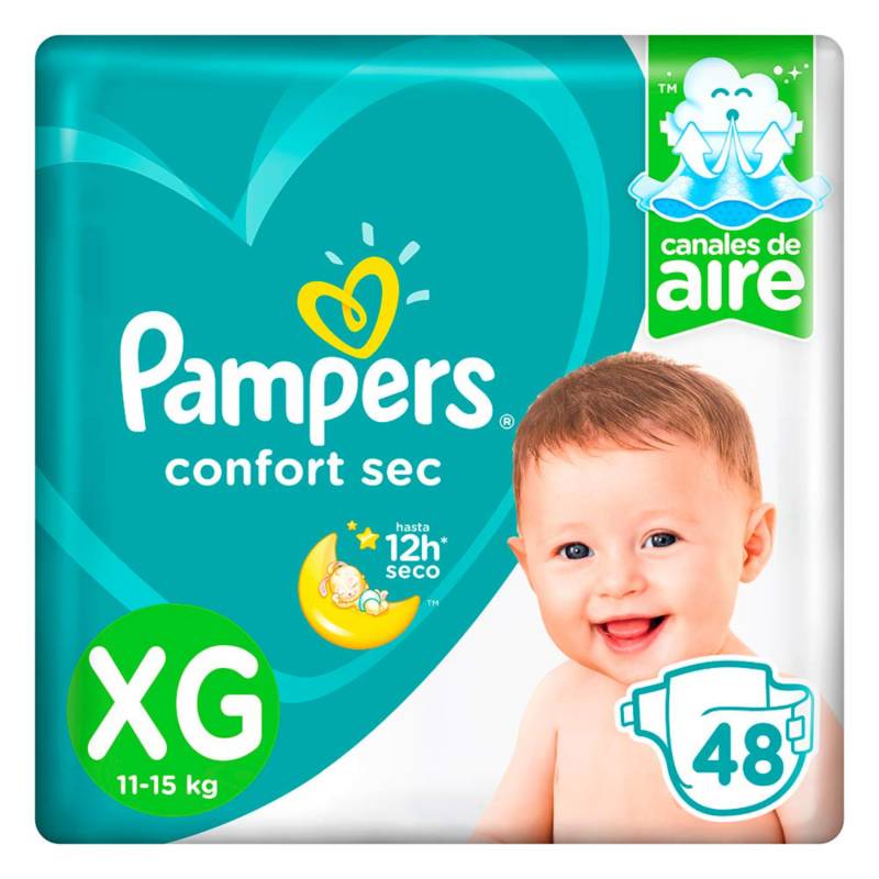 PAMPERS - Pañales Pampers Confort Sec Talla XG 48 unidades