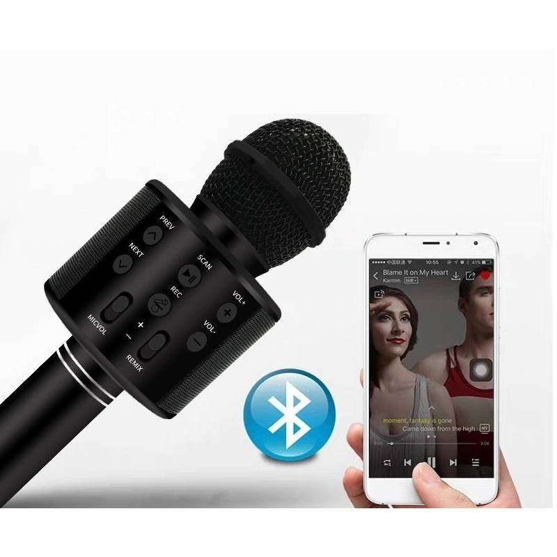 Karaoke Microfono Parlante Bt Kms-180 Negro — MdeOfertas