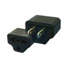 Adaptador Enchufe 3 a 2 Con Toma Tierra Eurolite - Negro GENERICO