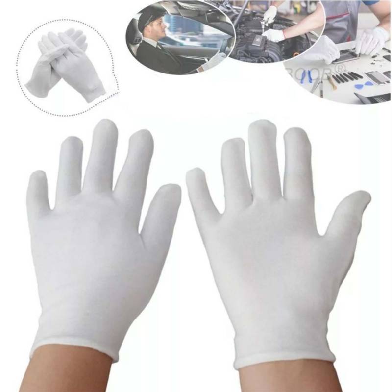 12 pares de guantes blancos de algodón BELCHERCC5