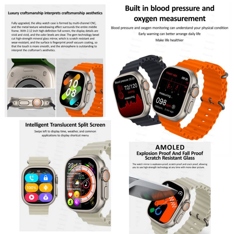 Smartwatch Hk8 Pro Max 2Gene Chat GPT Amoled Naranja IWOWN