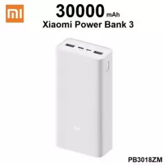 XIAOMI - Power Bank 30000 mAh Xiaomi 18W 4 Puertos de Carga - Blanco