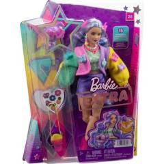 Muñeca Barbie Extra Cabello Lavanda Ondulado con Koala