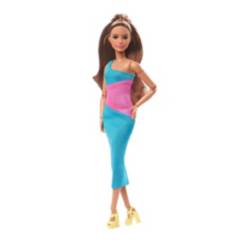 Muñeca Barbie La Película Looks 15 Castaña Vestido Turquesa