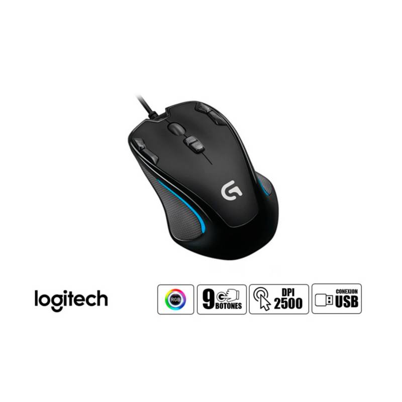 LOGITECH - Mouse Gaming Logitech G300S Optico USB Negro 910-004344
