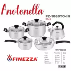FINEZZA - Set De Olla De Acero 10 PZAS FZ-1060TG-IN