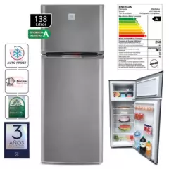 ELECTROLUX - Refrigeradora 2 Puertas 138Lts ERT18G2HNI Gris