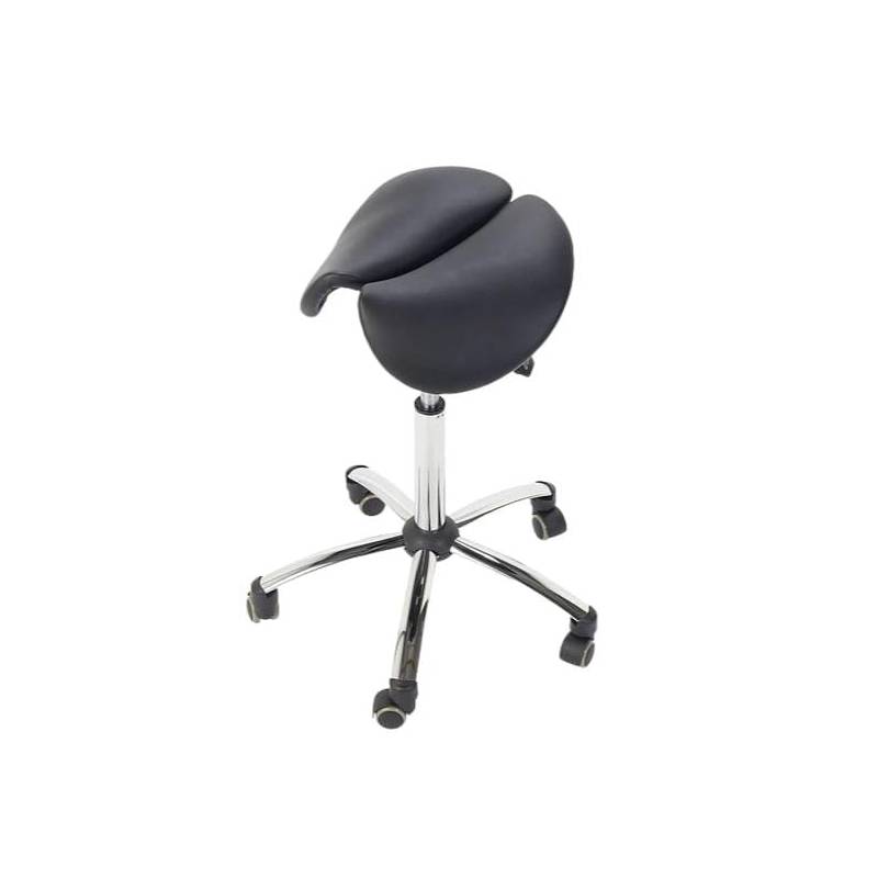 Taburete Ergonómico PAC40-08 Cuero Negro