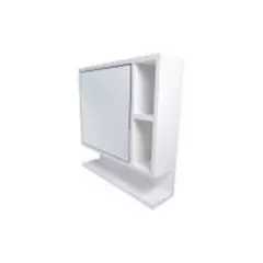PELIKANO - mueble organizador de baño con espejo  y repisa blanco