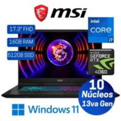 Laptop Msi Katana 17 B13Vfk 17.3"Fhd, Intel I7-13620H, Ram 16Gb, Ssd 512Gb, Rtx 4060 8Gb, Win 11