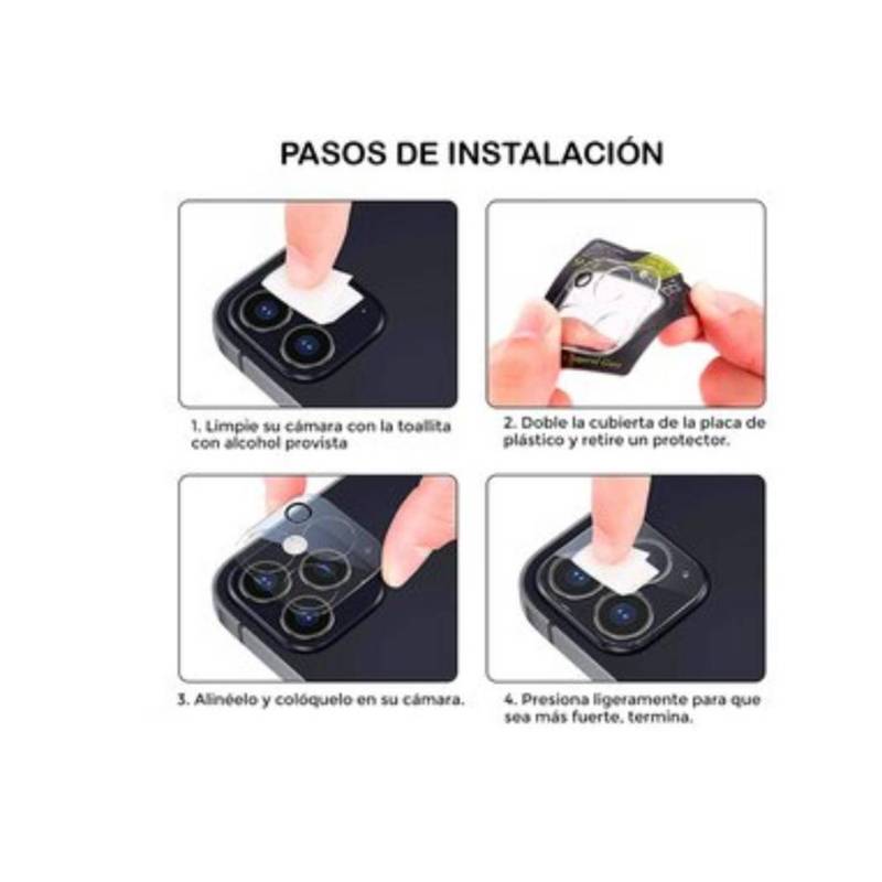 Vidrio Protector para Lente de Cámara iPhone 12 - Negro GENERICO