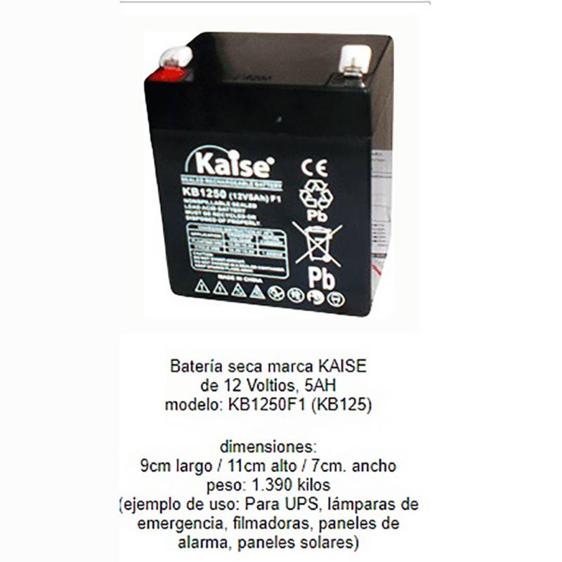 Batería 12V 5Ah Ciclo Profundo KB1250F2 Kaise