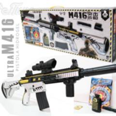 ULTRA - Pistola de Juguete Hidrogel UltaM416 ElectricoManualCompleta - Plata
