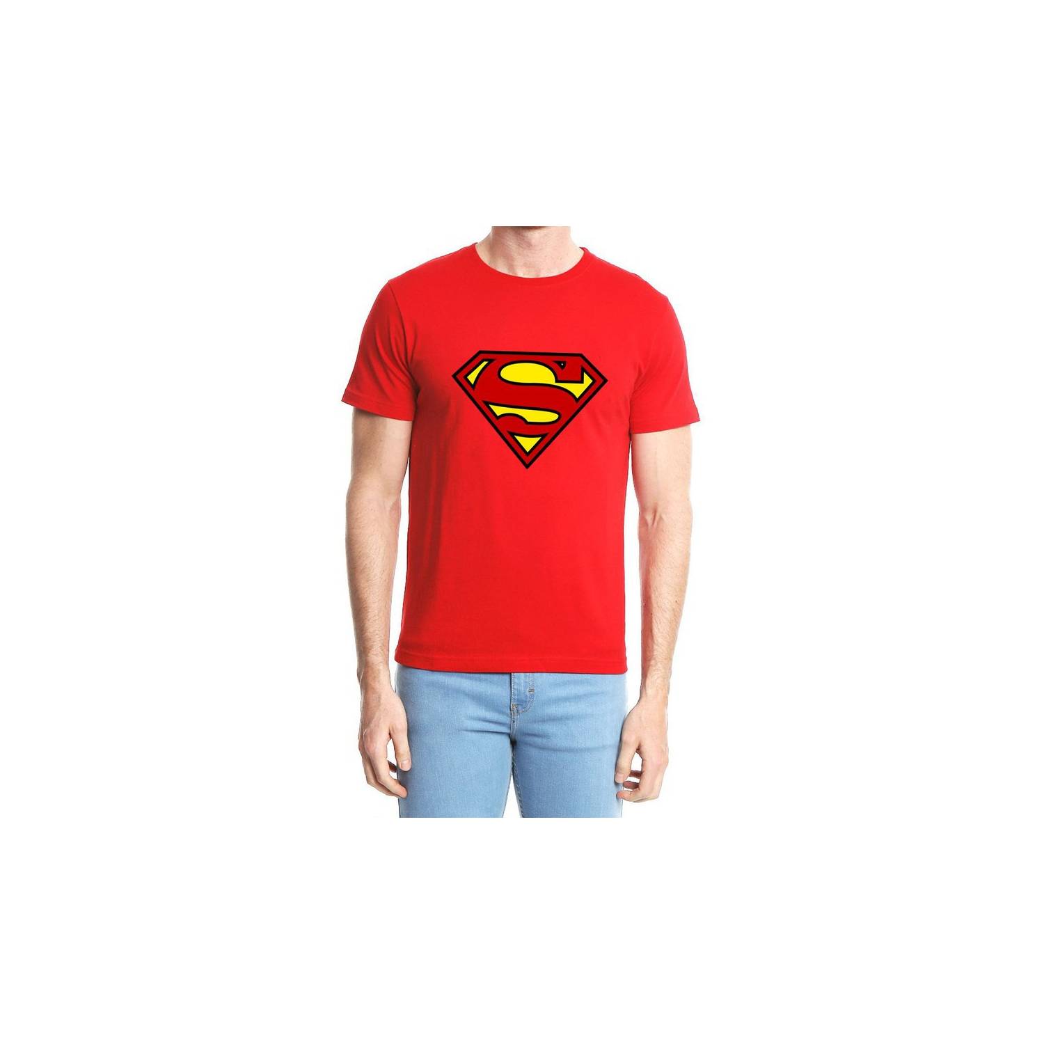 Superman - Camiseta para hombre, color rojo y blanco, M, Rojo