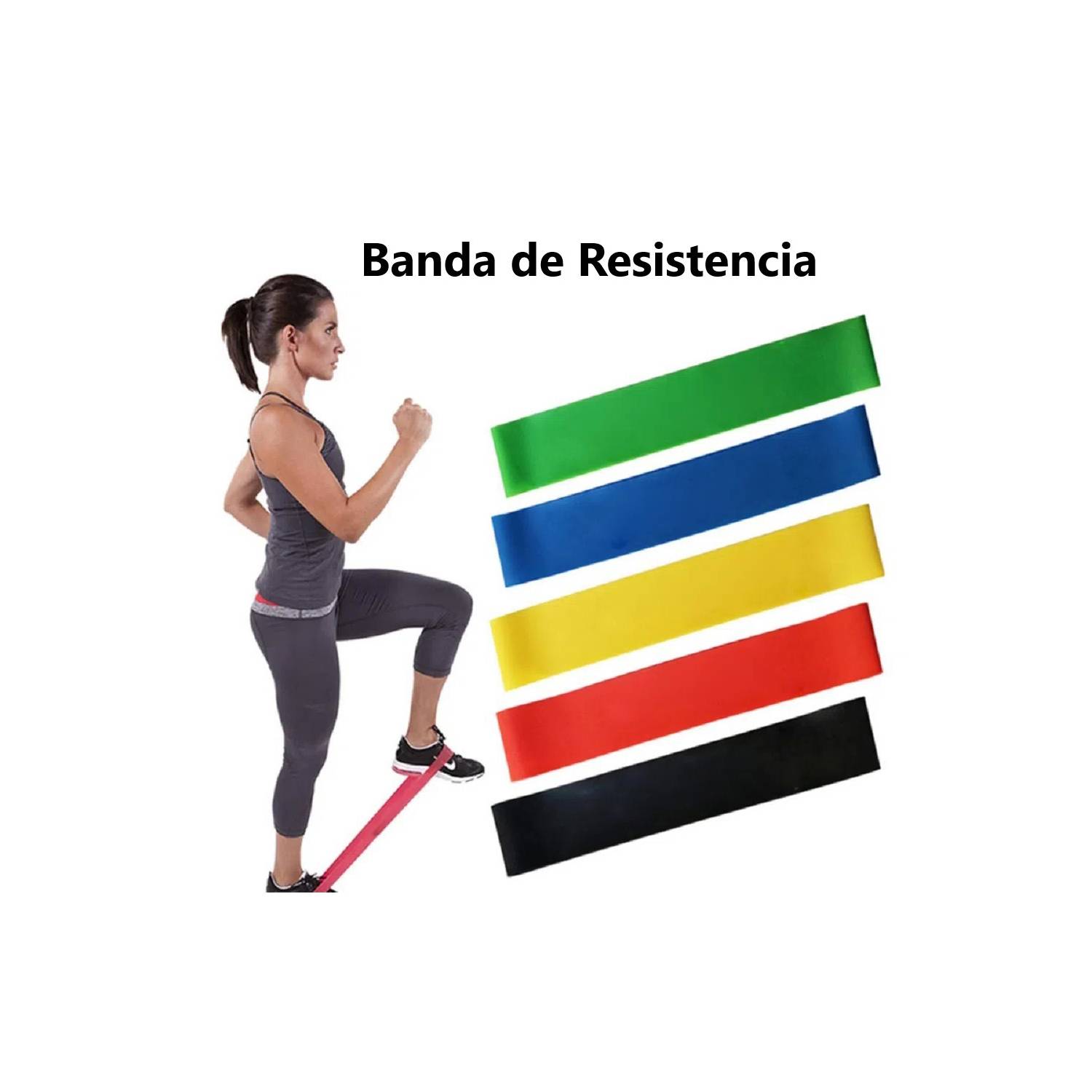 Pack De 5 Bandas Elasticas De Resistencia Yoga Gimnasia Gym 