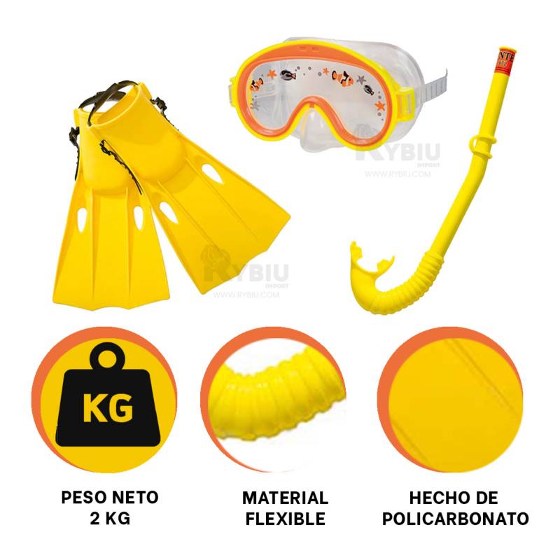 Comodas Gafas Amarillas de Natacion para Niños GENERICO