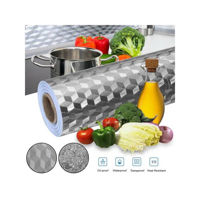 Stiker pegatina adhesivo de aluminio para cocina OEM