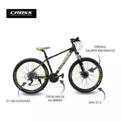 CROSSBIKE - Bicicleta Crossbike XZ269  Aro 27.5 Amarilla