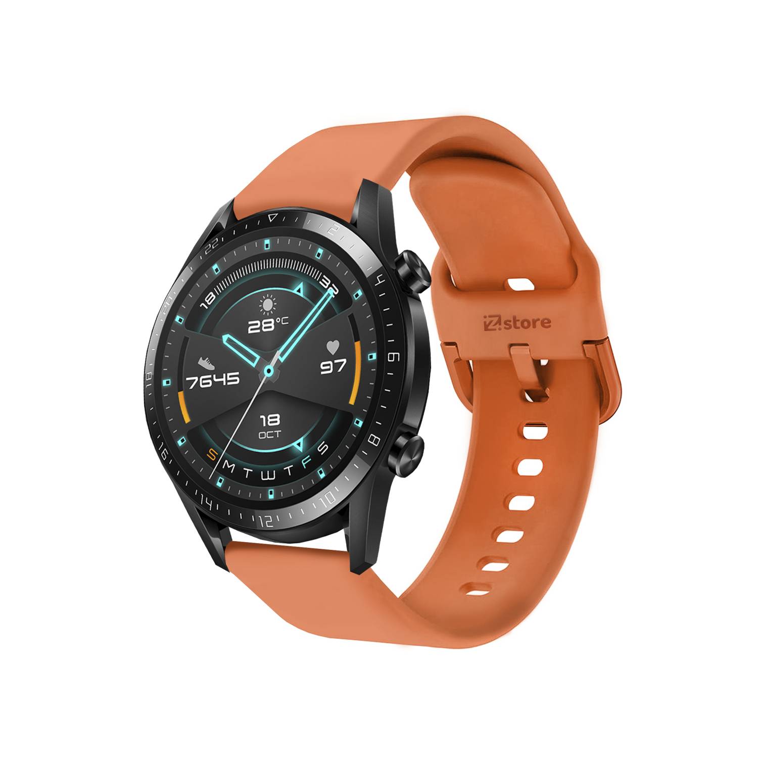 Correa Compatible Con Huawei Watch GT2 Pro Naranja Hebilla 22mm