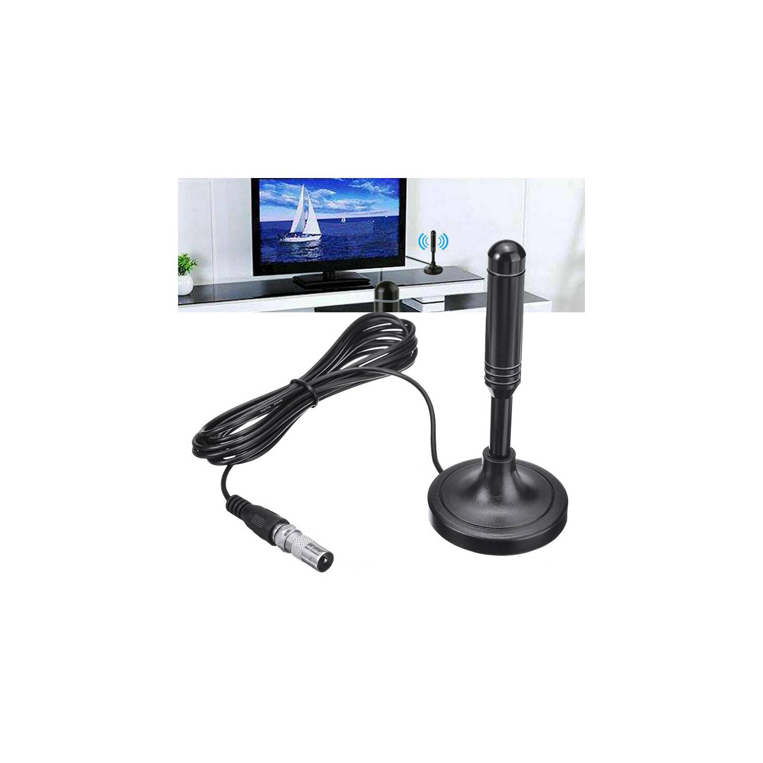 Antena Señal Digital Cable 3m HDTV Para TV LCD Smart TV VHF-UHF OEM