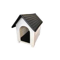 Casa para mascotas de plástico PVC techo negro mediana