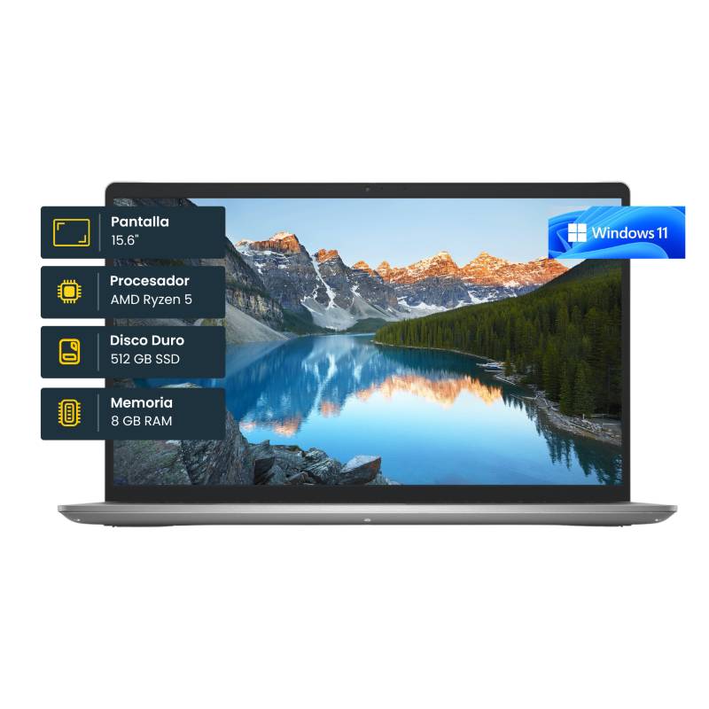 DELL - Notebook Dell Inspiron 3525 5500U Portátil 15.6" Full Hd AMD Ryzen 5, 8Gb, 512Gb SSD, Windows 11