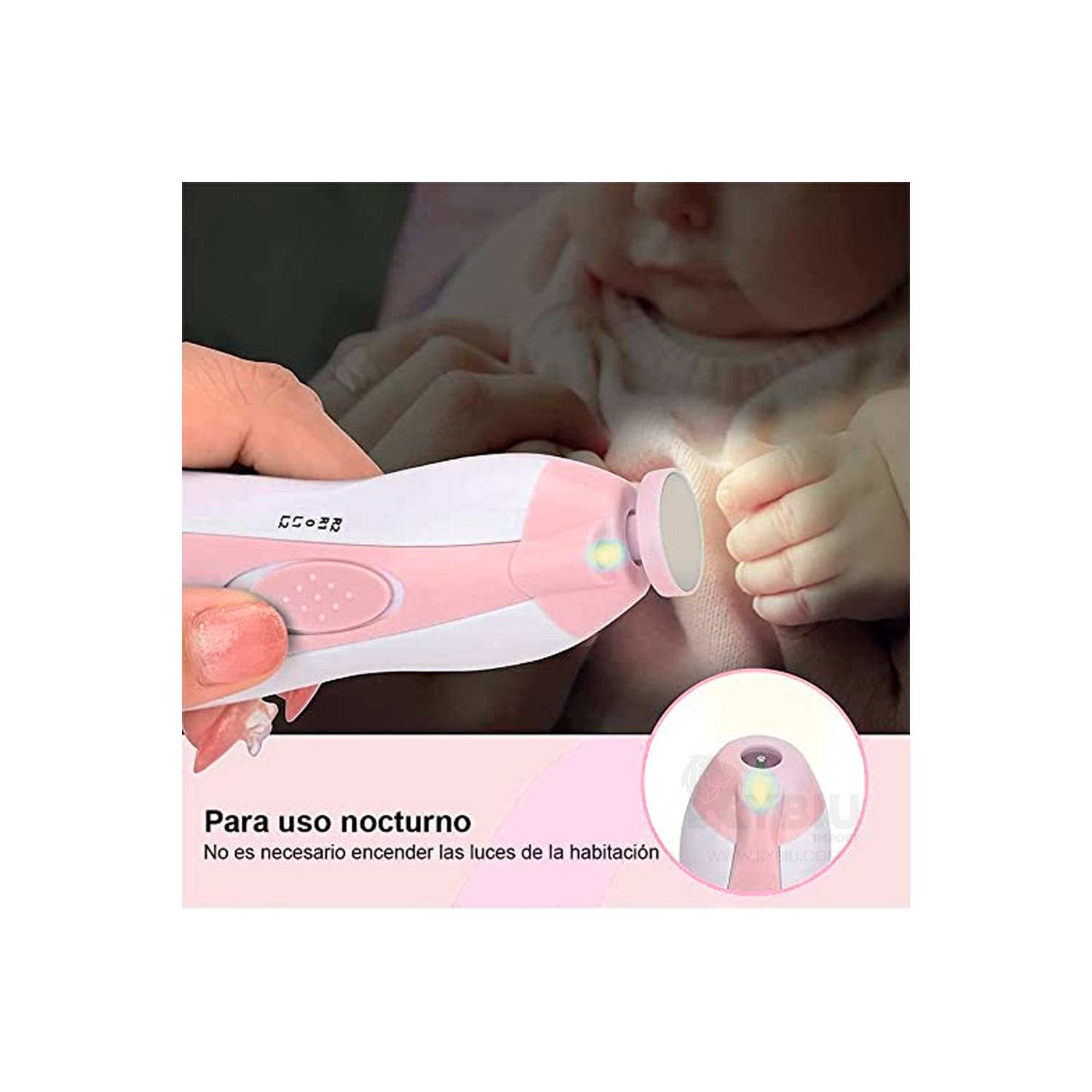  Cortaúñas Eléctrico para Adultos Cortaúñas de Bebé, Cortadora  de Uñas Eléctrica, con USB Recargable, para Niños y Mujeres, Rosa : Bebés