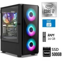 Computadora PC Intel Core i7-10TH RAM 16GB SSD 500GB CASE GAMER