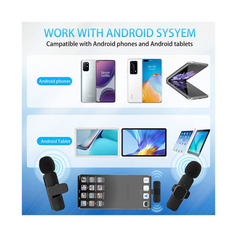 Micrófono Inalámbrico Solapero K8 Tipo C para Android Tablets y