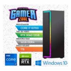 NVIDIA - Computadora PC Gamer Core i7-10TH + RAM 16GB+ SSD 1TB + VIDEO RTX 3060 12GB
