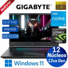 Laptop Gigabyte AORUS 15 9KF,15.6"FHD,Core i5-12500H,Ram 8GB,SSD 512Gb,RTX 4060 8GB,Win 11 Home