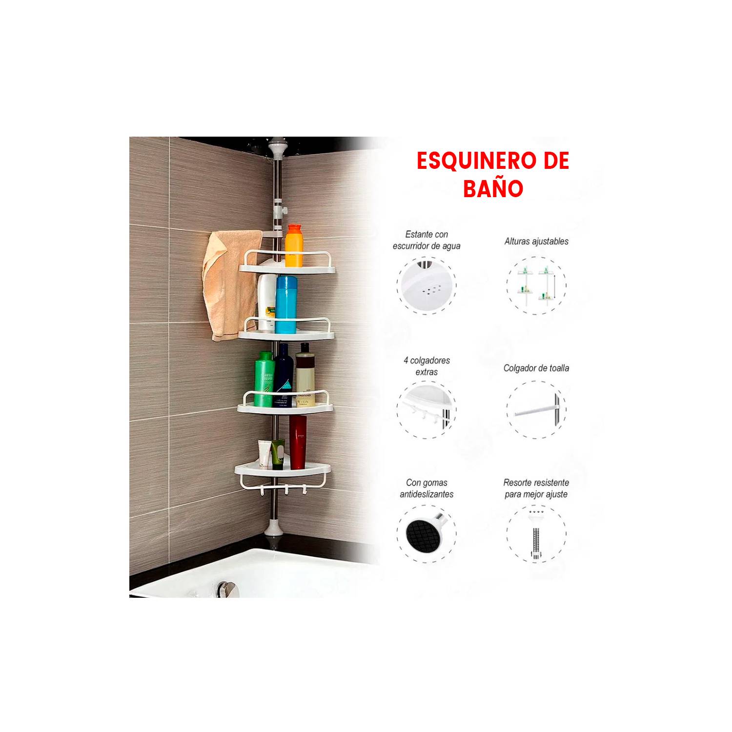 Organizador Esquinero Baño Ducha Ajuste. GENERICO