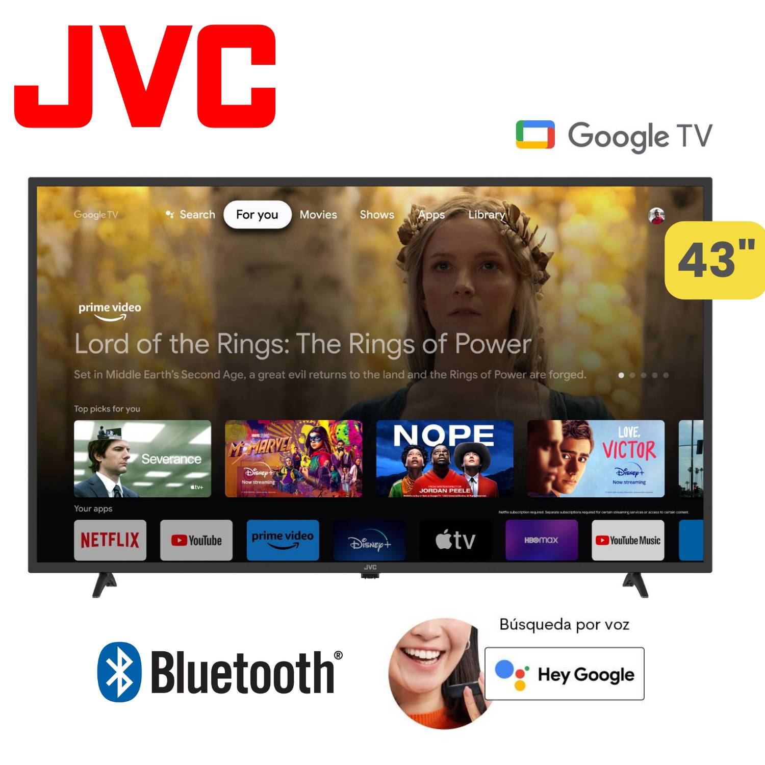 Televisor Full HD JVC 43 con Google TV