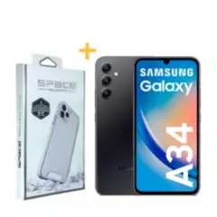 SAMSUNG - Samsung Galaxy A34 5G 5G 128GB 6 GB RAM NEGRO + Case Space