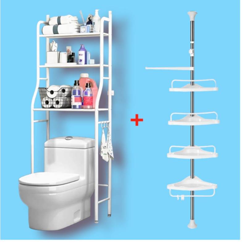 Estante de ducha, cesta de ducha, organizador con gancho, taquilla de baño,  2 uds.