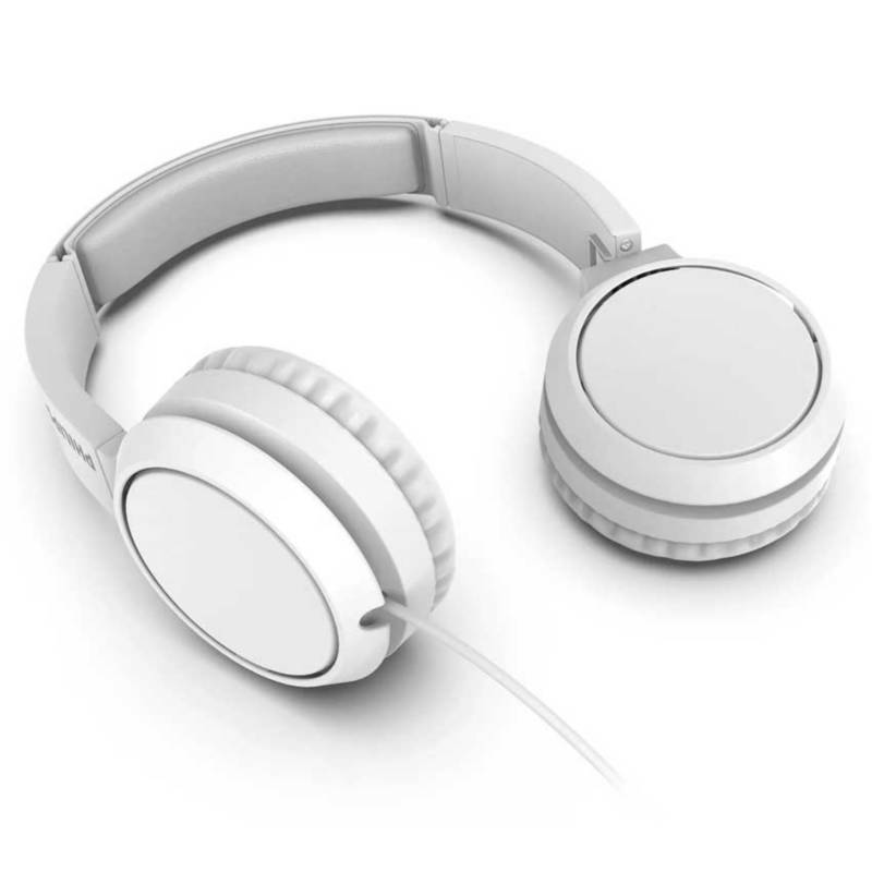 Auriculares Cascos Philips On-Ear Bass+ (Cable Jack 3.5 mm) Blanco