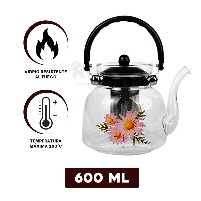 Tetera Infusora De Vidrio Para Té (600 Ml)